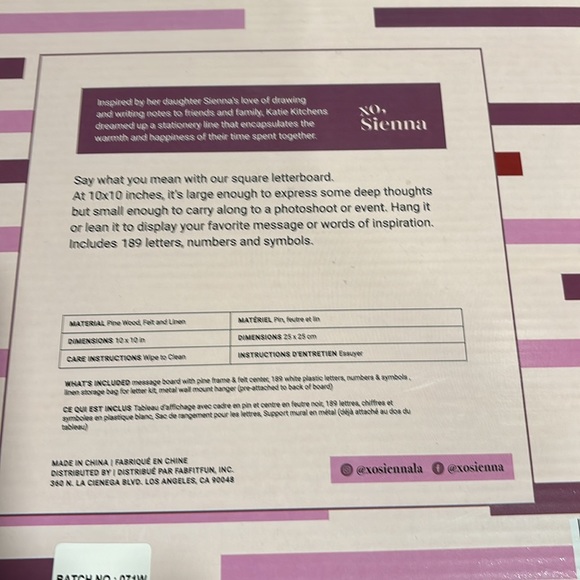 XO Sienna Felt Message Board NIB - Picture 3 of 6